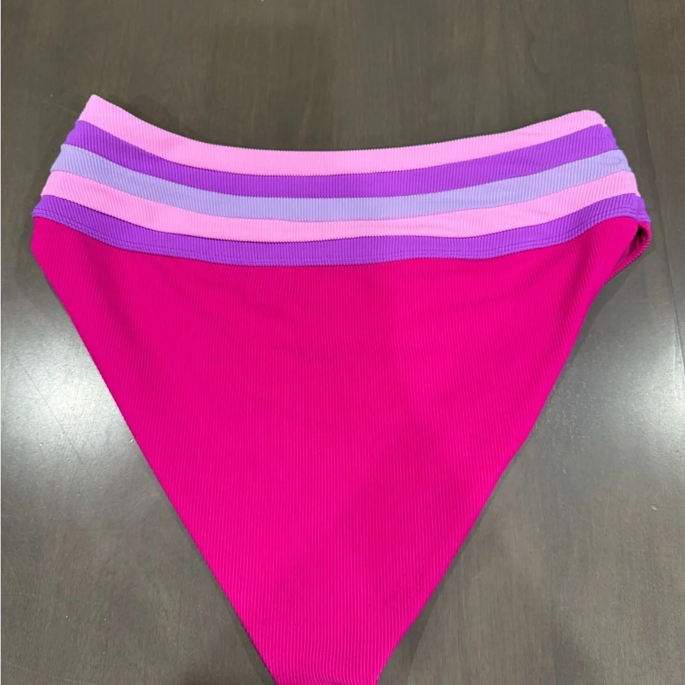 Beach Riot NEW Millie Colorblock high waist bikini SET size small - Picture 4 of 7
